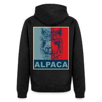Alpaga alpaga - Veste à capuche bio Premium Unisexe - noir - Dos - Nico (187cm)
