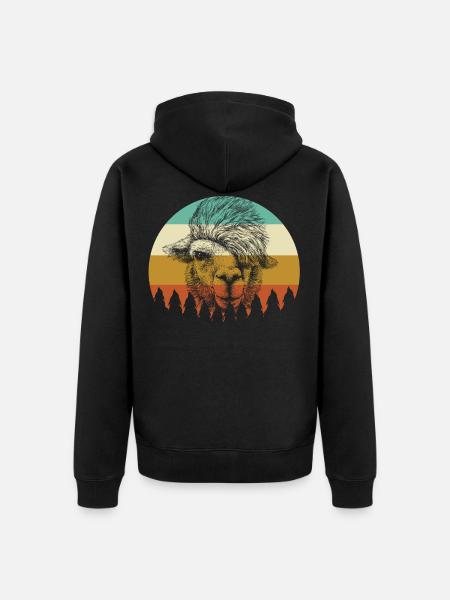 Alpaca alpaca - Unisex Premium Organic Zip Hoodie - black