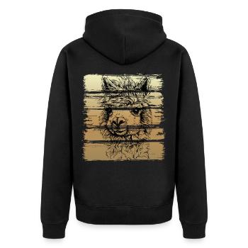 Alpaga alpaga - Veste à capuche bio Premium Unisexe - noir - Dos - Nico (187cm)