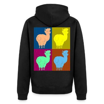 Alpaga alpaga - Veste à capuche bio Premium Unisexe - noir - Dos - Nico (187cm)