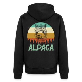Alpaga alpaga - Veste à capuche bio Premium Unisexe - noir - Dos - Nico (187cm)