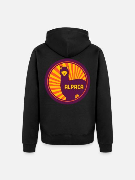 ALPACA ALPACA - Unisex Premium Organic Zip Hoodie - black