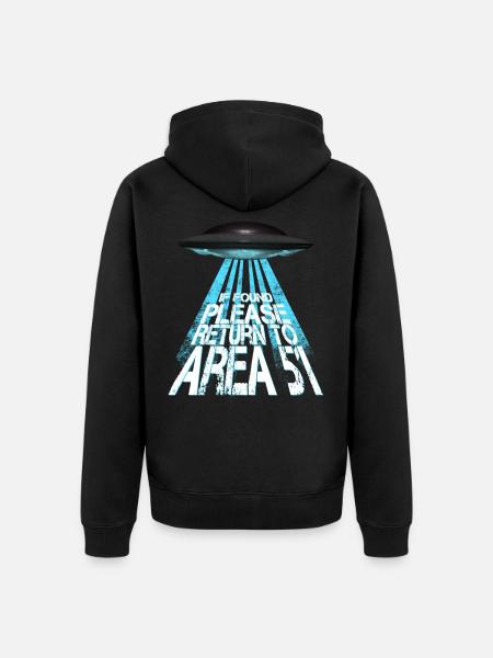 AREA 51 - Unisex Premium Organic Zip Hoodie - black