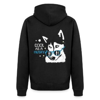 Husky - Unisex Premium Organic Zip Hoodie - black - Back - Nico (187cm)