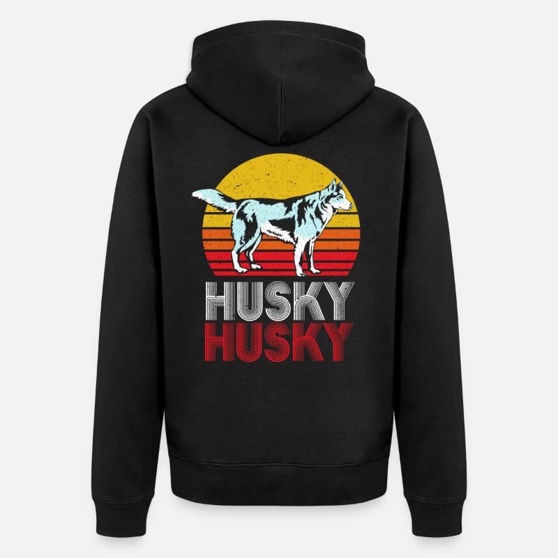 Husky - Unisex Premium Bio Zip Hoodie - Schwarz