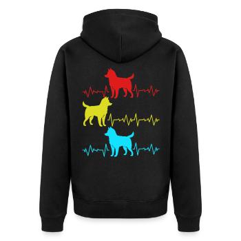 Husky dog dog hairdresser dog lover dog lover - Unisex Premium Organic Zip Hoodie - black - Back - Nico (187cm)