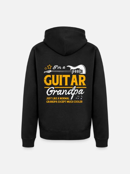 guitar - Unisex Premium Organic Zip Hoodie - black