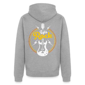guitar - Unisex Premium Organic Zip Hoodie - heather grey - Back - Nico (187cm)