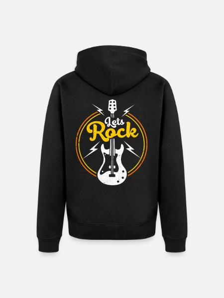 guitar - Unisex Premium Organic Zip Hoodie - black