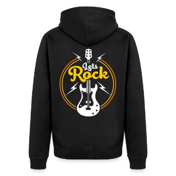 Gitarrist Gitarre Band Saite Musiker Instrument - Unisex Premium Bio Zip Hoodie - Schwarz - Hinten - Nico (187cm)