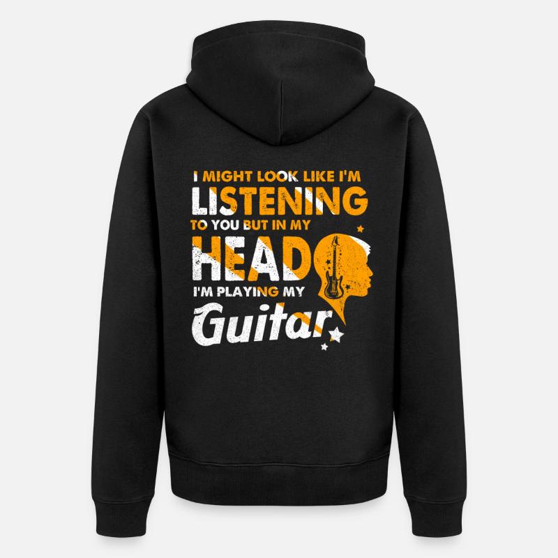 Gitarre - Unisex Premium Bio Zip Hoodie - Schwarz