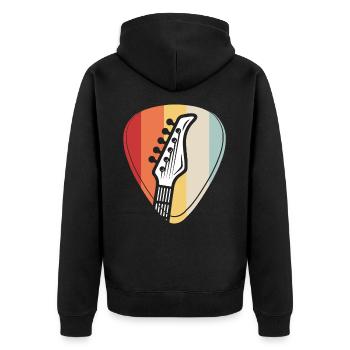 Gitarrist Gitarre Band Saite Musiker Instrument - Unisex Premium Bio Zip Hoodie - Schwarz - Hinten - Nico (187cm)