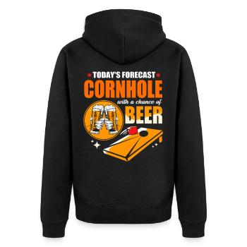 Cornhole Sackloch Bean Bag Jeu USA Amériques - Veste à capuche bio Premium Unisexe - noir - Dos - Nico (187cm)