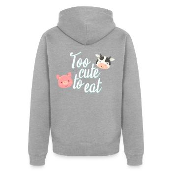 Végétarien végétalien disant végétarien sans viande - Veste à capuche bio Premium Unisexe - gris chiné - Dos - Nico (187cm)