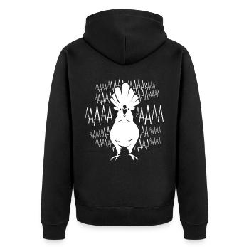 Kakadu Papagei Vogel Feder Gefieder Federkleid - Unisex Premium Bio Zip Hoodie - Schwarz - Hinten - Nico (187cm)
