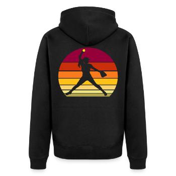 Baseball softball sport - Veste à capuche bio Premium Unisexe - noir - Dos - Nico (187cm)