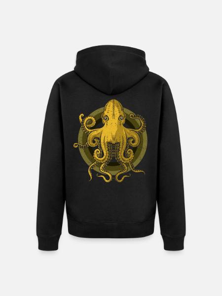 Kraken - Unisex Premium Organic Zip Hoodie - black