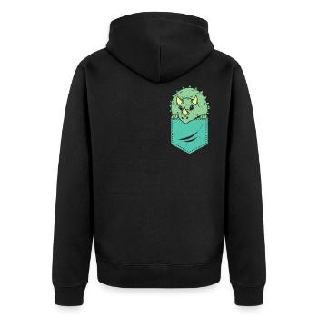 Triceratops - Veste à capuche bio Premium Unisexe - noir - Dos - Nico (187cm)