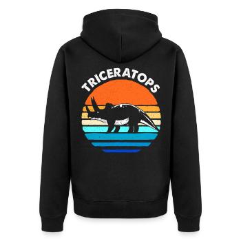 Triceratops - Veste à capuche bio Premium Unisexe - noir - Dos - Nico (187cm)