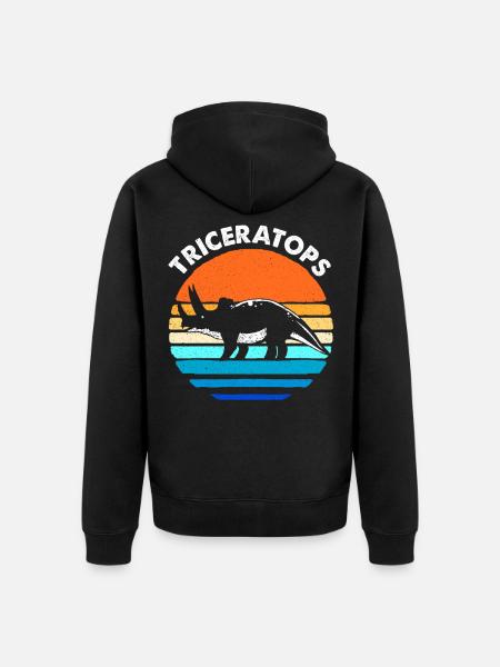 Triceratops - Unisex Premium Organic Zip Hoodie - black