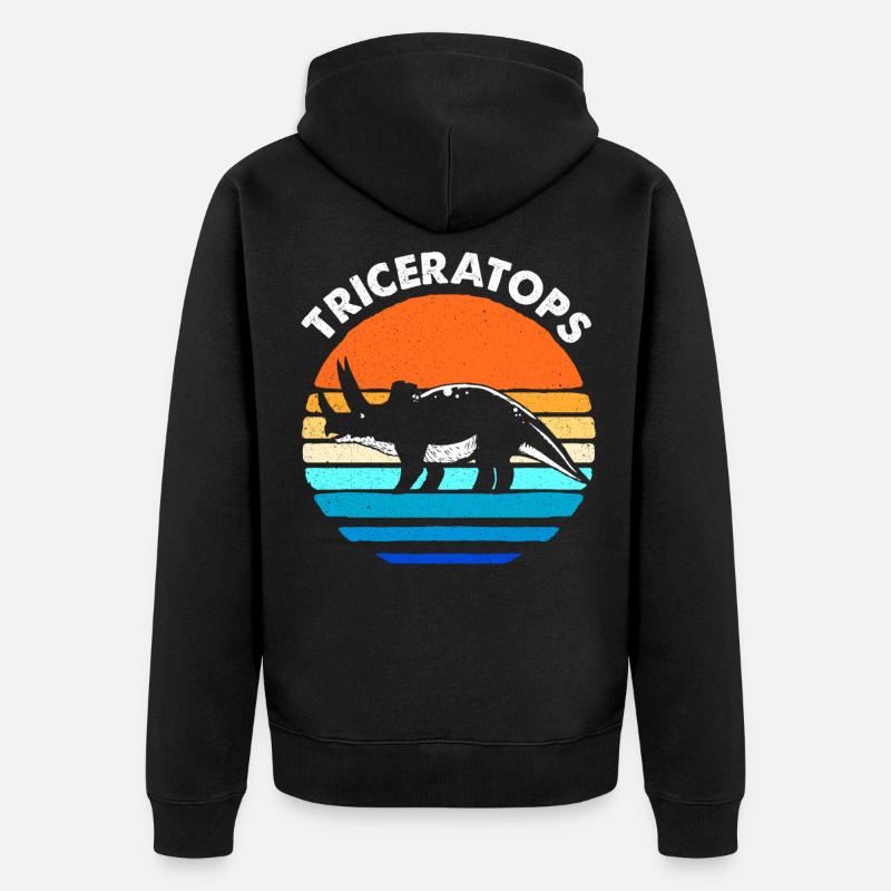 Triceratops - Veste à capuche bio Premium Unisexe - noir