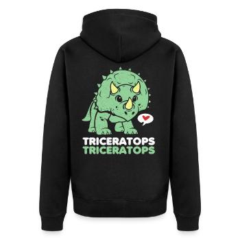 Triceratops - Veste à capuche bio Premium Unisexe - noir - Dos - Nico (187cm)