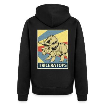 Triceratops - Veste à capuche bio Premium Unisexe - noir - Dos - Nico (187cm)