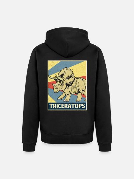 Triceratops - Unisex Premium Organic Zip Hoodie - black