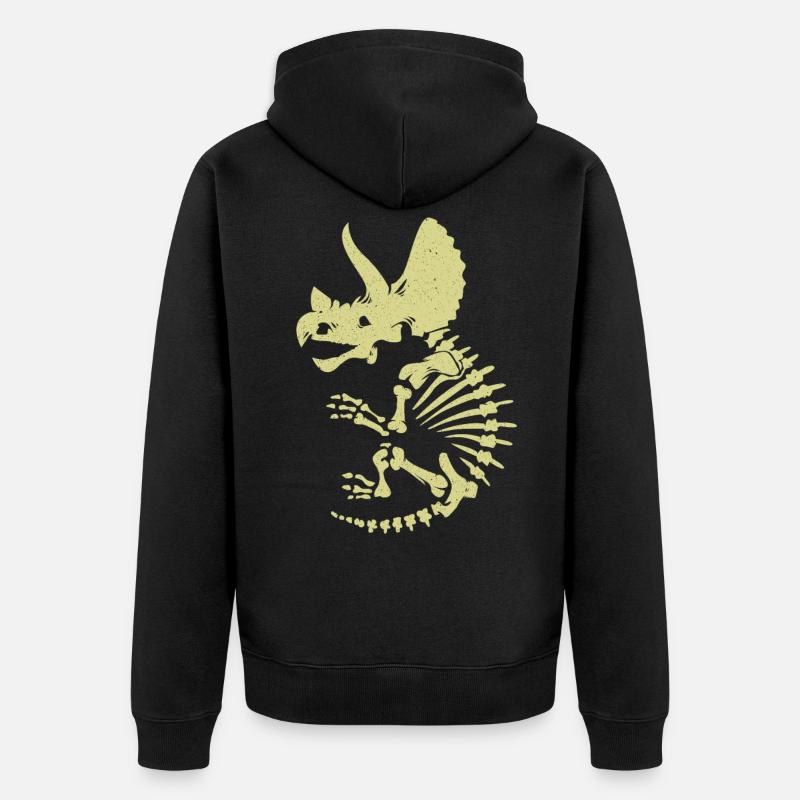 Triceratops - Veste à capuche bio Premium Unisexe - noir