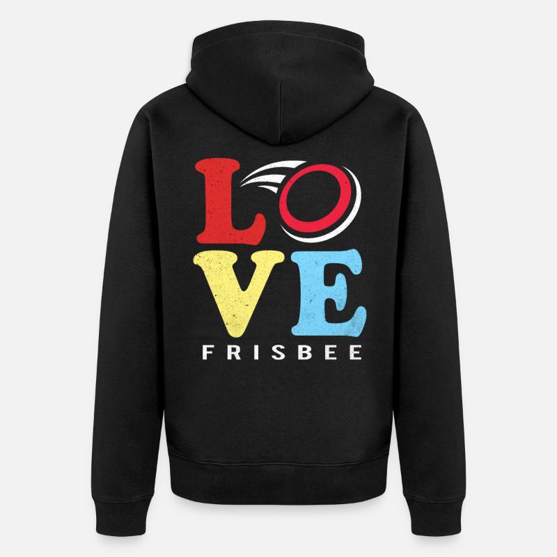 Frisbee - Unisex Premium Bio Zip Hoodie - Schwarz