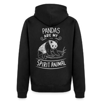 Pandas Are My Spirit Animal Panda Bear - Unisex Premium Organic Zip Hoodie - black - Back - Nico (187cm)