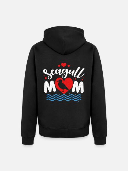 Möwe - Unisex Premium Bio Zip Hoodie - Schwarz