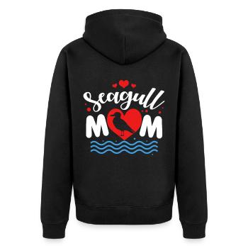 Mouette cadeau oiseau de mer Moin Oiseau de mer hirondelles - Veste à capuche bio Premium Unisexe - noir - Dos - Nico (187cm)