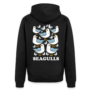 Mouette cadeau oiseau de mer Moin Oiseau de mer hirondelles - Veste à capuche bio Premium Unisexe - noir - Dos - Nico (187cm)