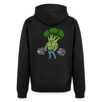 Brocoli Bodybuilding Fitness Levage croisé Deadlift - Veste à capuche bio Premium Unisexe - noir - Dos - Nico (187cm)