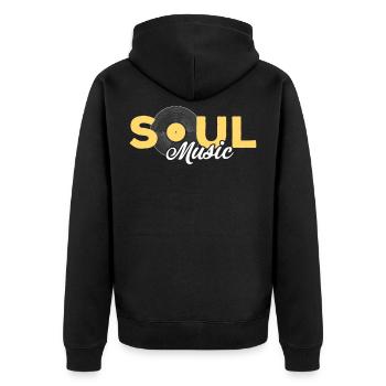Soul Musik Musiker Black Musik Geschenk - Unisex Premium Bio Zip Hoodie - Schwarz - Hinten - Nico (187cm)