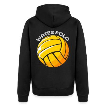Wasserball Team Spieler Schwimmen Wassersport - Unisex Premium Bio Zip Hoodie - Schwarz - Hinten - Nico (187cm)