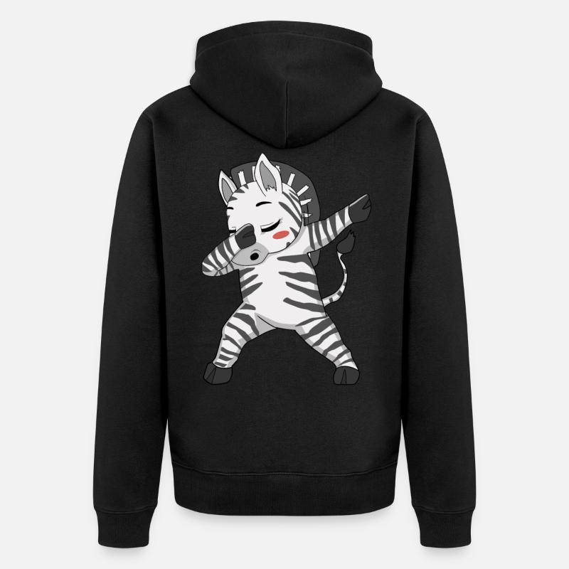 Dabbing Zebra Dab Dance Zebras - Unisex Premium Bio Zip Hoodie - Schwarz