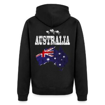 Australie - Veste à capuche bio Premium Unisexe - noir - Dos - Nico (187cm)