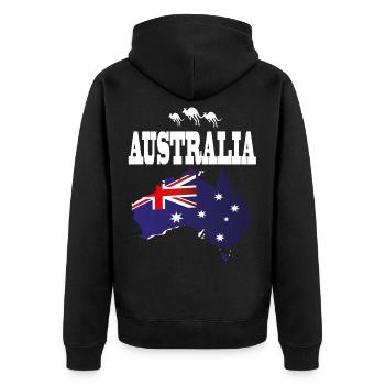 Australie kangourou - Veste à capuche bio Premium Unisexe - noir - Dos - Nico (187cm)