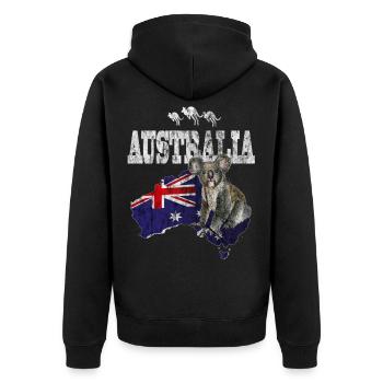 Australia koala bear - Unisex Premium Organic Zip Hoodie - black - Back - Nico (187cm)
