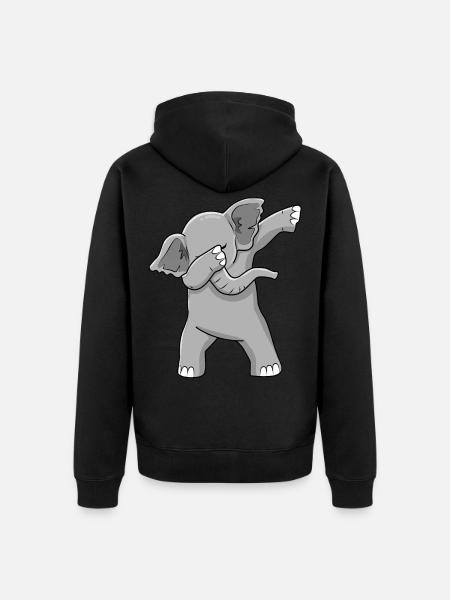 Dabbing elephant Dancing elephant - Unisex Premium Organic Zip Hoodie - black
