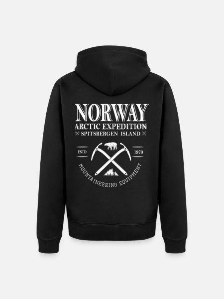 norway - Unisex Premium Organic Zip Hoodie - black