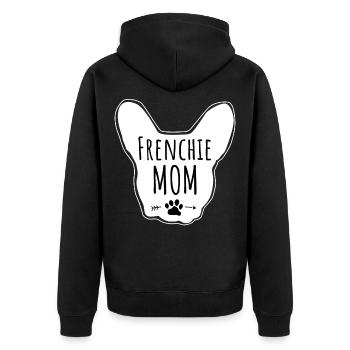 Frenchie Mom Silhouette French Bulldog - Veste à capuche bio Premium Unisexe - noir - Dos - Nico (187cm)