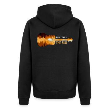 Gitarren Gitarrist Musik - Unisex Premium Bio Zip Hoodie - Schwarz - Hinten - Nico (187cm)