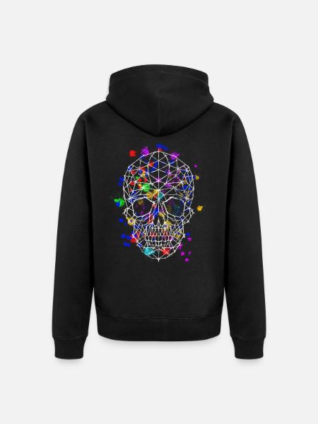 Geometric skull - Unisex Premium Bio Zip Hoodie - Schwarz