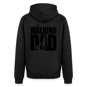Walking Dad – Lustige Sprüche, Geschenk für Väter - Unisex Premium Bio Zip Hoodie - Schwarz - Hinten - Nico (187cm)