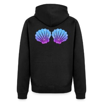 coquillage sirène - Veste à capuche bio Premium Unisexe - noir - Dos - Nico (187cm)