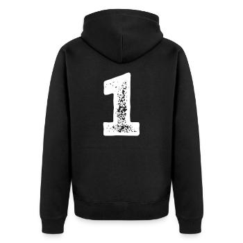 First birthday, No. 1 for boys & girls - Unisex Premium Organic Zip Hoodie - black - Back - Nico (187cm)