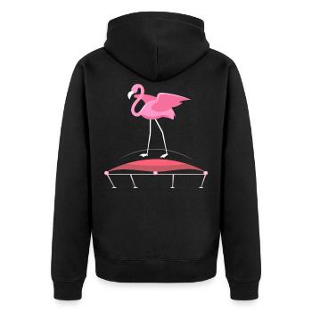 Trampoline Flamingo sauter anniversaire d’enfant - Veste à capuche bio Premium Unisexe - noir - Dos - Nico (187cm)